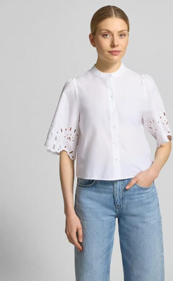 GUIDO MARIA KRETSCHMER WOMAN relaxed fit blouse met ajourwerk model 'Marika' - Foto 3