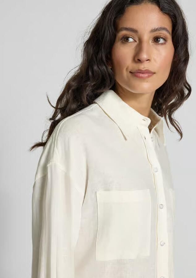 GUIDO MARIA KRETSCHMER WOMAN Slim fit linnen blouse met overhemdkraag model 'SHIRIN' - Foto 2
