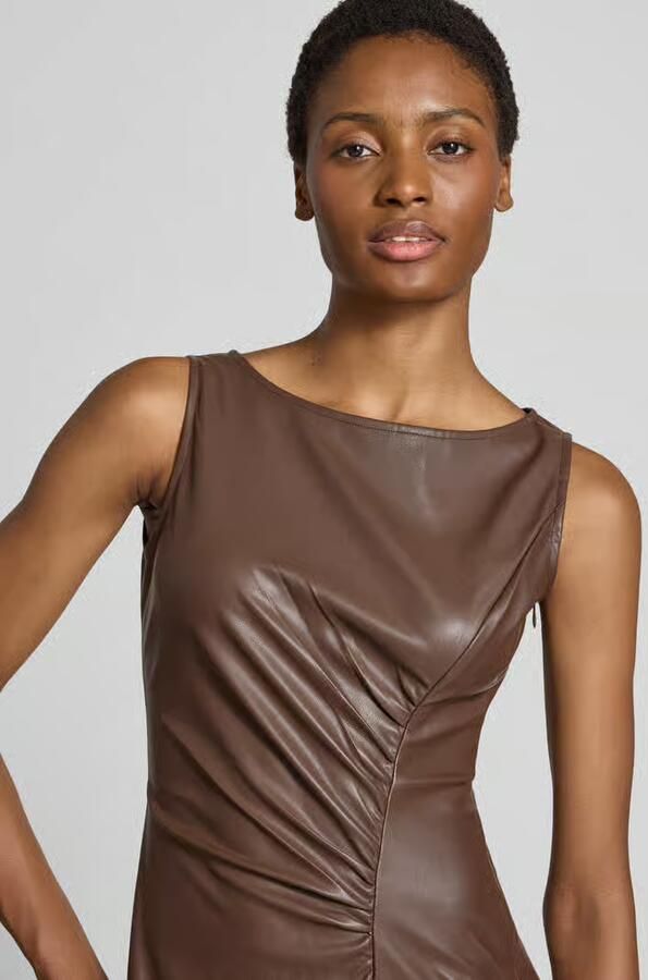 GUIDO MARIA KRETSCHMER WOMAN Slim Fit midi-jurk in leerlook model 'Lisann' - Foto 2
