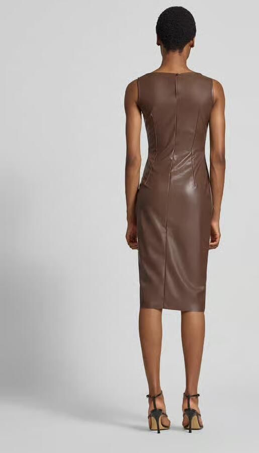 GUIDO MARIA KRETSCHMER WOMAN Slim Fit midi-jurk in leerlook model 'Lisann'