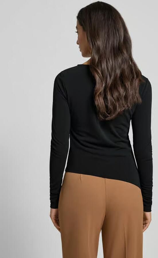 GUIDO MARIA KRETSCHMER WOMAN Slim fit shirt met lange mouwen in geplooide look model 'Hellen'