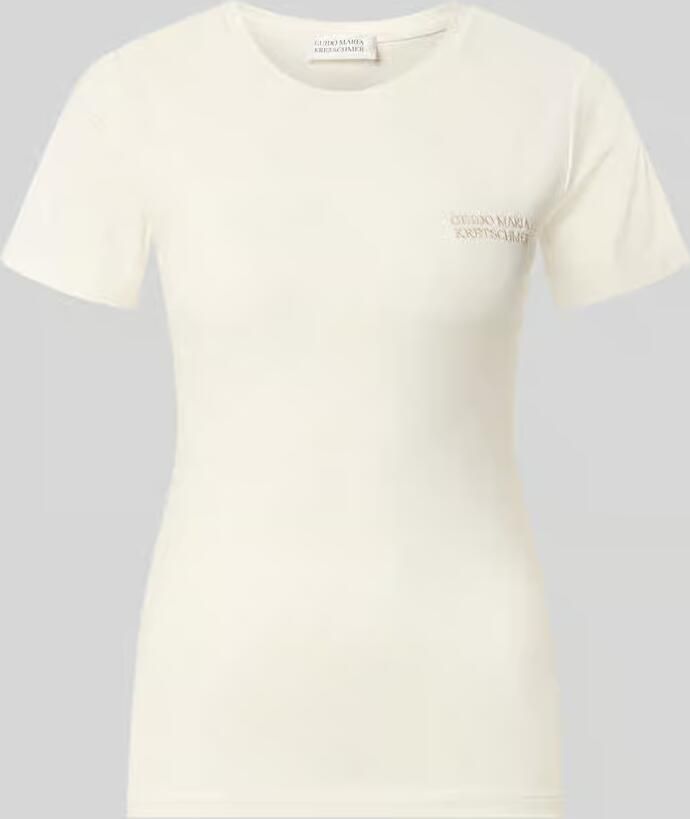 GUIDO MARIA KRETSCHMER WOMAN T-shirt van mix van viscose en elastaan met labelstitching