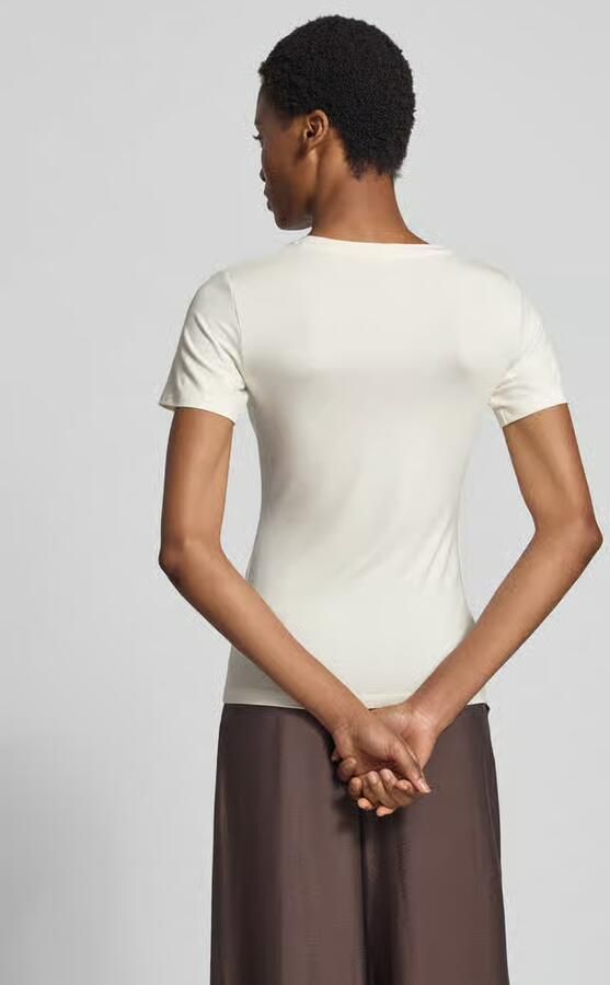GUIDO MARIA KRETSCHMER WOMAN T-shirt van mix van viscose en elastaan met labelstitching - Foto 2