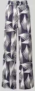 GUIDO MARIA KRETSCHMER WOMAN Wide fit stoffen broek met all-over bloemenprint model 'Lani'