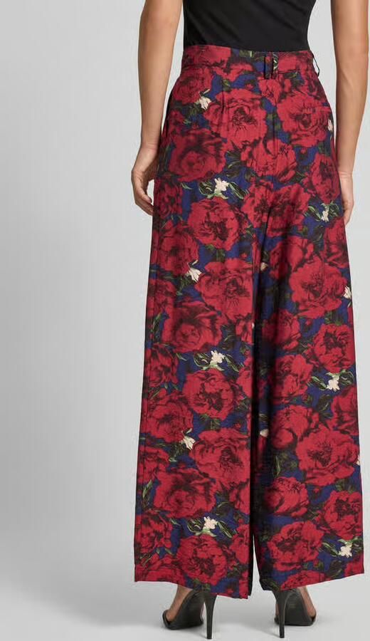 GUIDO MARIA KRETSCHMER WOMAN Wide fit stoffen broek van viscosemix model 'Finja'