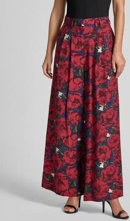 GUIDO MARIA KRETSCHMER WOMAN Wide fit stoffen broek van viscosemix model 'Finja' - Foto 2
