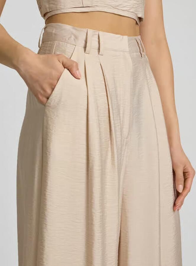 GUIDO MARIA KRETSCHMER WOMAN Wide leg bandplooibroek in kreuklook model 'Finja' - Foto 2