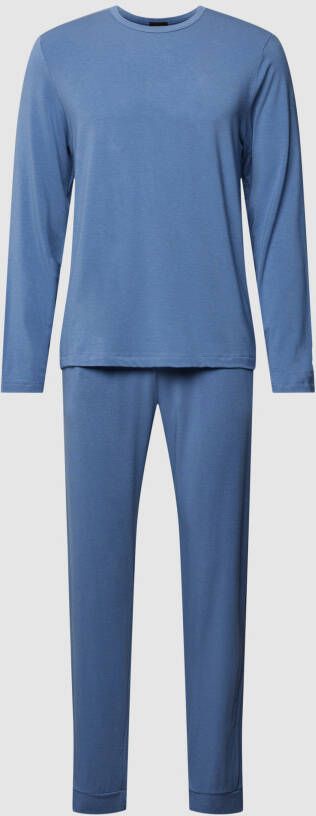 Hanro Pyjama met geribde ronde hals