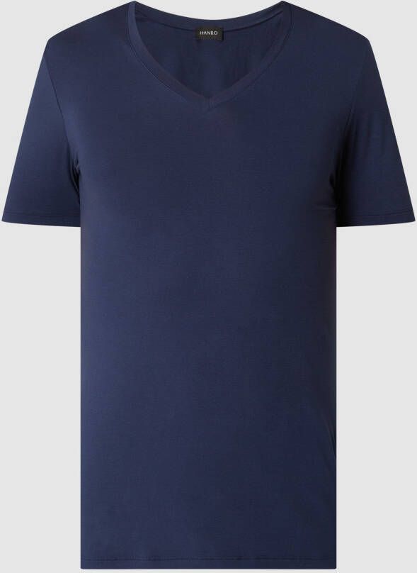 Hanro Katoenen T-shirt Blue Heren