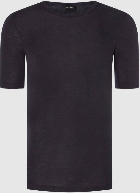Hanro T-shirt van een mix van merinowol en zijde