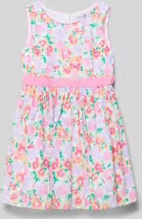 Happy Regular fit jurk met all-over bloe print