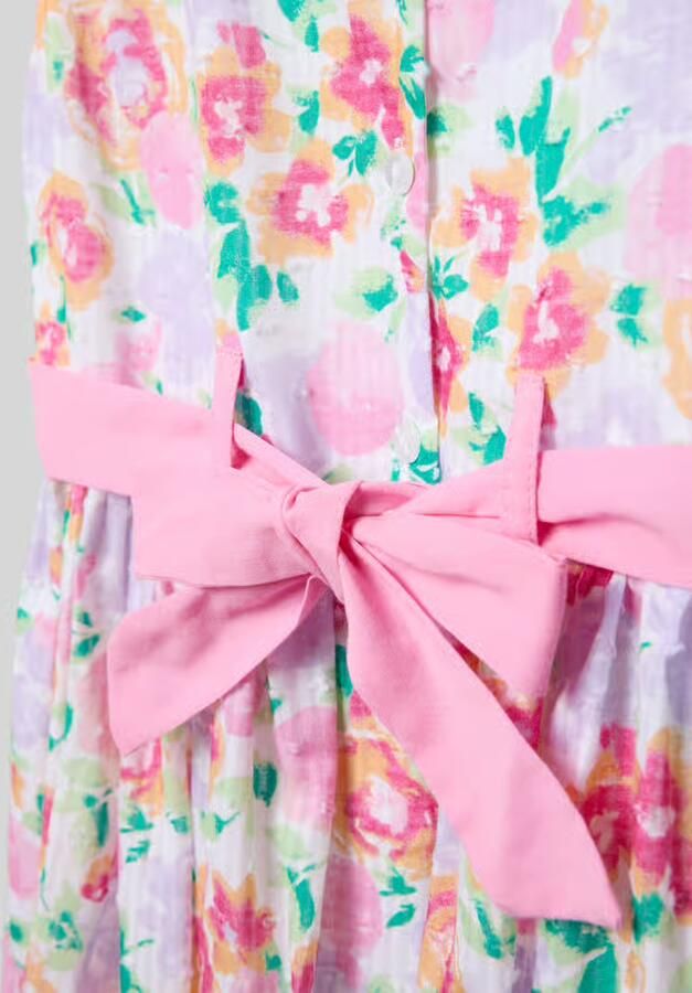 Happy Regular fit jurk met all-over bloe print
