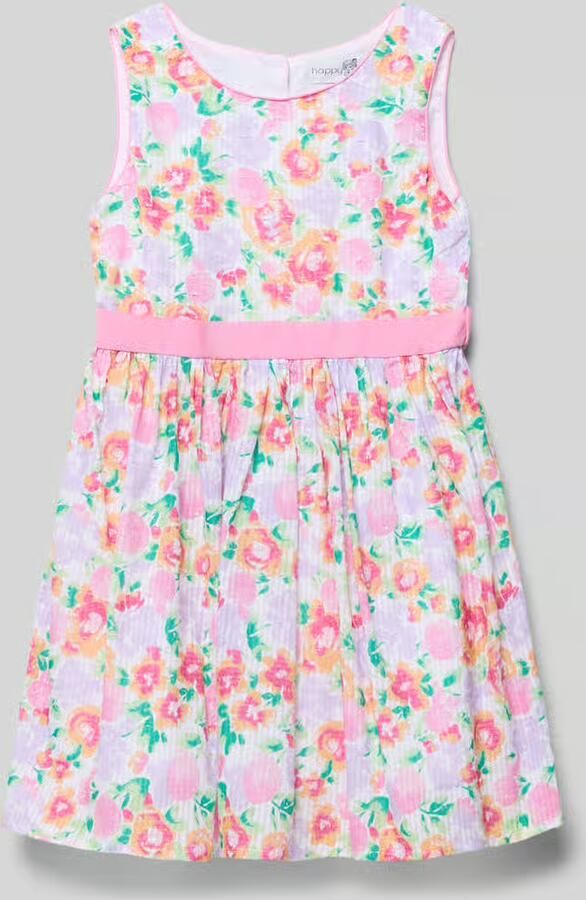 Happy Regular fit jurk met all-over bloe print - Foto 2