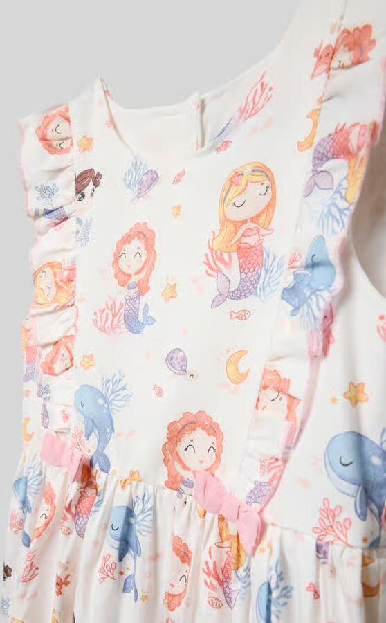 Happy regular fit jurk met all-over motiefprint