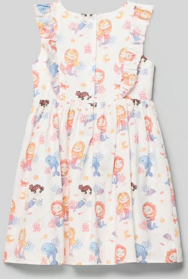 Happy regular fit jurk met all-over motiefprint