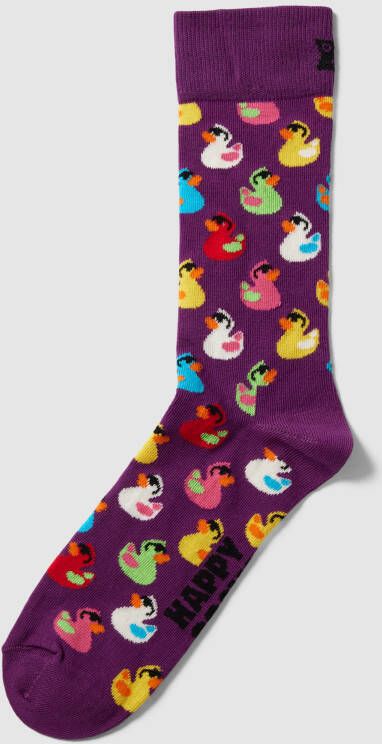 Happy Socks Sokken met all-over motiefprint model 'Rubber Duck'