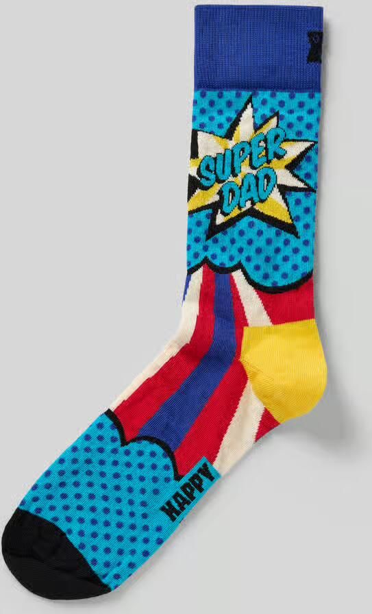 Happy Socks Sokken met motiefstitching model 'Super Dad'