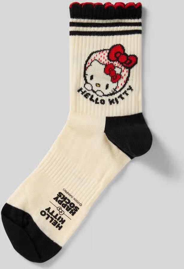 Happy Socks Sokken van Katoenmix Model 'HELLO KITTY RIBBON'