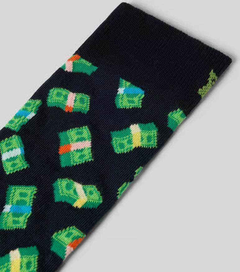 Happy Socks Sokken met motiefstitching model 'Money'