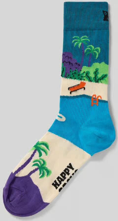 Happy Socks Sokken met motiefstitching model 'Peace'