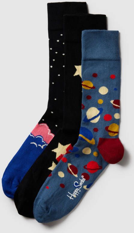Happy Socks Sokken in een set van 3 paar model '3-Pack Outer Space Socks'