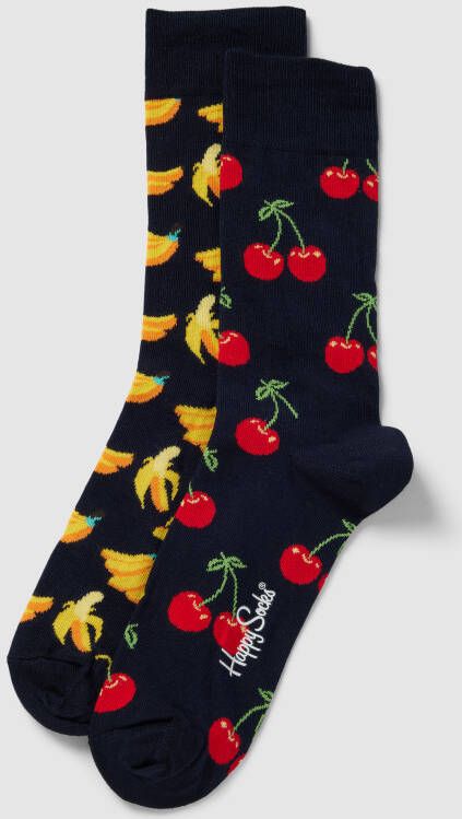 Happy Socks Sokken met all-over motief in een set van 2 paar