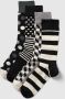 Happy Socks Sokken met all-over motief in een set van 4 paar model 'Classic Black' - Thumbnail 2
