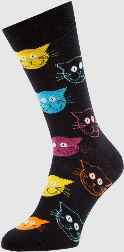 Happy Socks Sokken met all-over motief model 'CAT'