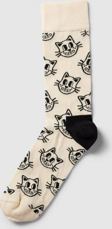 Happy Socks Sokken met all-over motief model 'Cat'