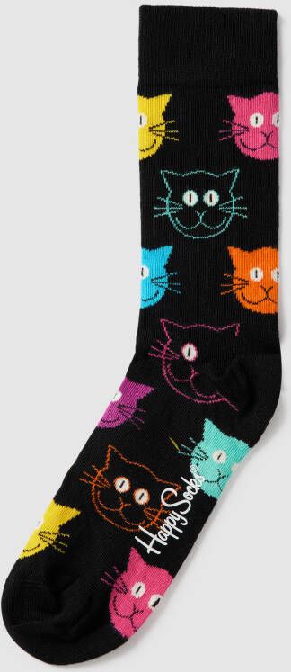 Happy Socks Sokken met all-over motief model 'CAT'