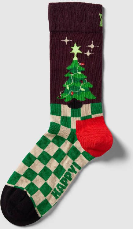 Happy Socks Sokken met all-over motief model 'Christmas Tree'