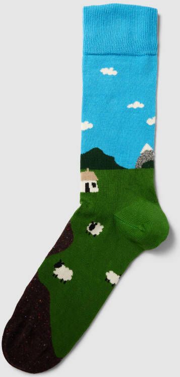 Happy Socks Sokken met all-over motief model 'Little House On The Moorl'