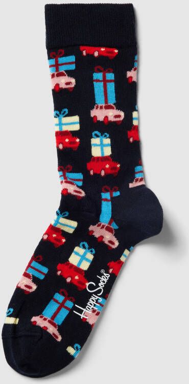 Happy Socks Sokken met all-over motief model 'Santa Love Smiley'