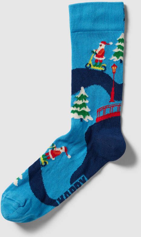Happy Socks Sokken met all-over motief model 'Santa on the way'