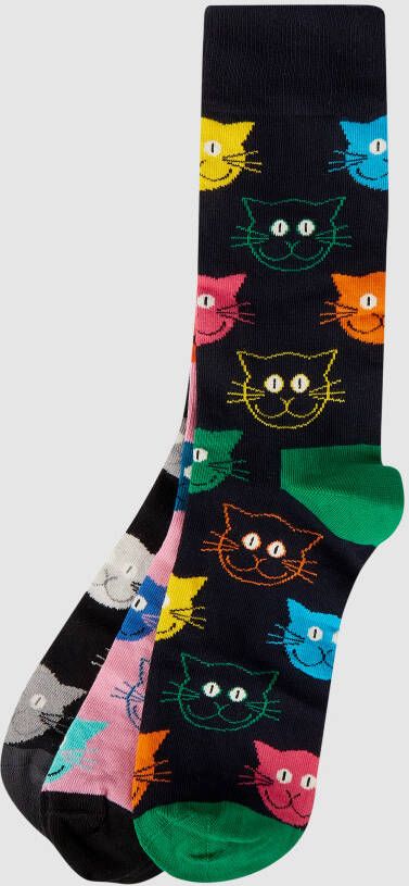 Happy Socks Sokken 3-Pack Mixed Cat Socks Gift Set (set 3 paar)