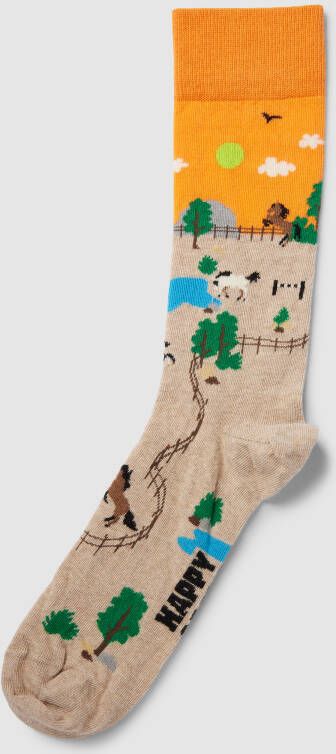 Happy Socks Sokken met all-over print model 'Horse'