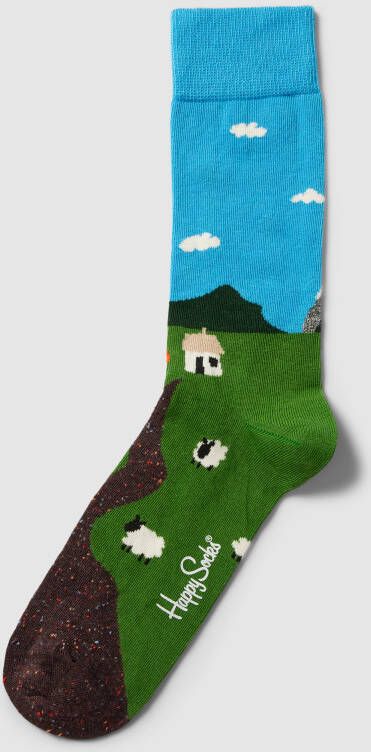 Happy Socks Sokken met all-over print model 'Little House'