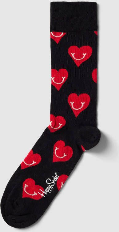 Happy Socks Sokken met all-over print model 'SMILEY HEART'