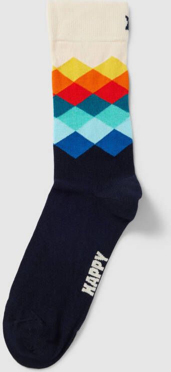 Happy Socks Sokken met grafisch motief model 'Faded Diamond'
