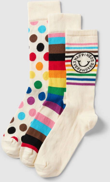 Happy Socks Sokken met labeldetail in een set van 3 paar model 'Pride'