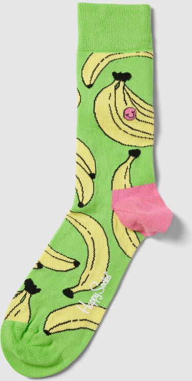 Happy Socks Sokken met motiefprint model 'BANANA'
