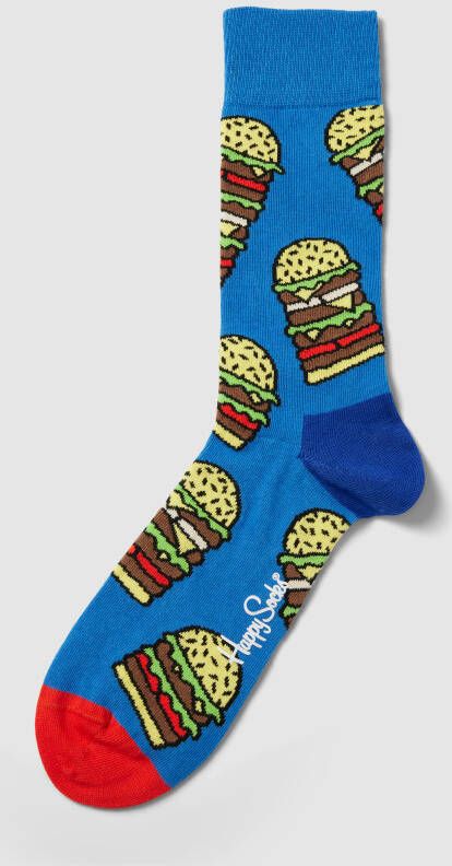 Happy Socks Sokken met motiefprint model 'Burger'