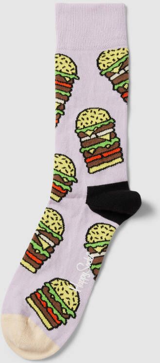 Happy Socks Sokken met motiefprint model 'Burger'