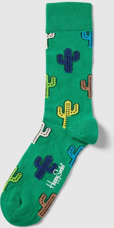 Happy Socks Sokken met motiefprint model 'Cactus'