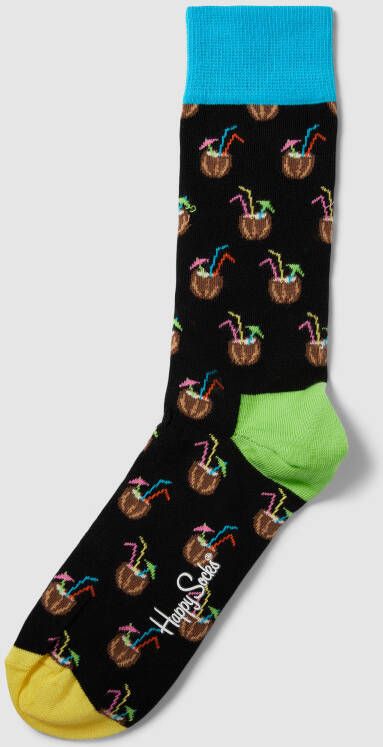 Happy Socks Sokken met motiefprint model 'Coconut Cocktail'