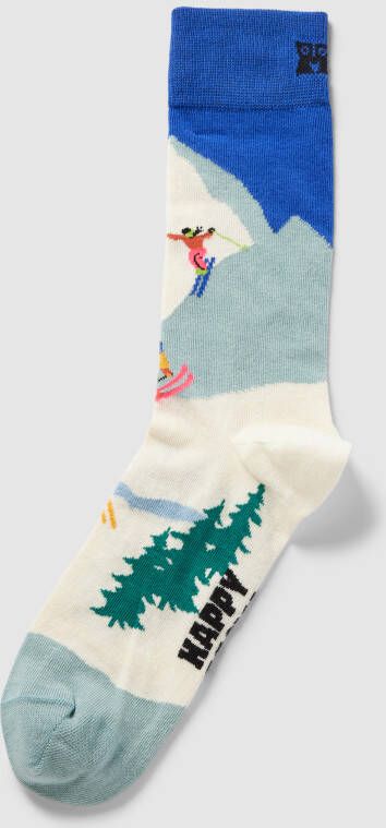 Happy Socks Sokken met motiefprint model 'Downhill Skiing'