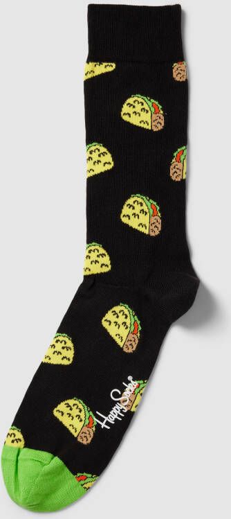 Happy Socks Sokken met elastische ribboordjes model 'TACO to GO'
