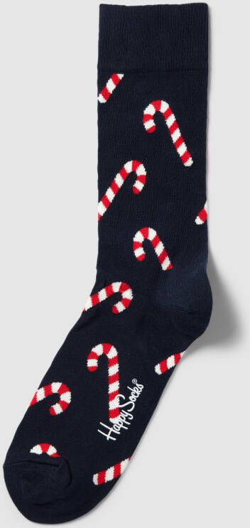Happy Socks Regular fit sokken met logostitching model 'Candy Cane'