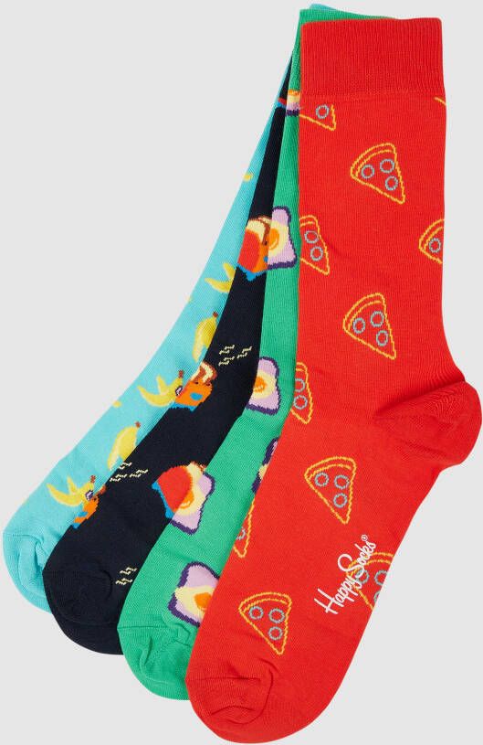 Happy Socks Sokken met stretch in een set van 4 paar