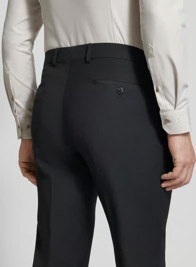 HECHTER PARIS pantalon van scheerwolmix met persplooien